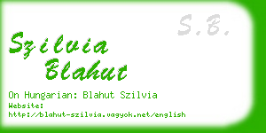 szilvia blahut business card